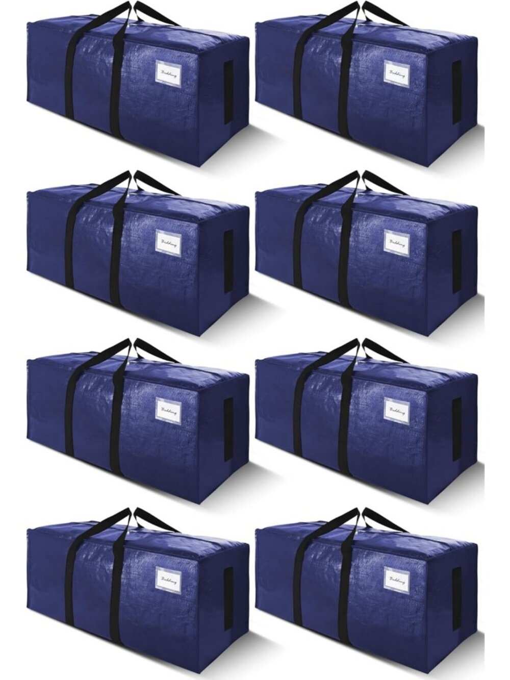 Extra Large Heavy-Duty Moving Bags - 8 Pack, Space-Saving Storage Totes, College